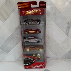 Valentine Rides Hot Wheels car set